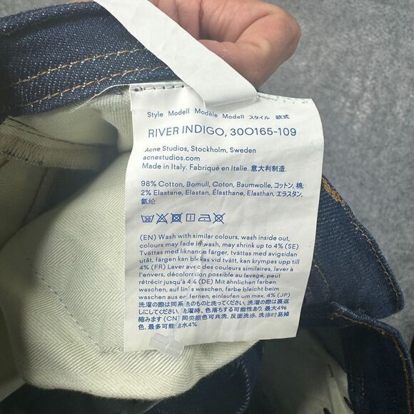 Acne Studios Bla Konst Jeans 31x32 Dark Wash Blue Selvedge Denim 32x26 MEAS - Picture 8 of 11